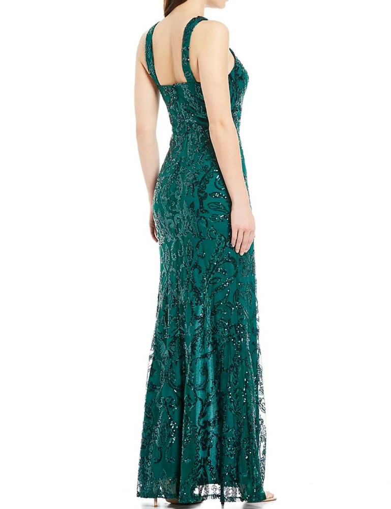 City Vibe Sleeveless High-Neck Sequin Pattern Long - Picture 3 of 11